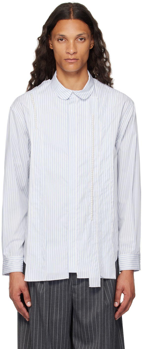 Paita Simone Rocha Simone Rocha Beaded Inverted Seam Shirt Sininen | 5275B 1026