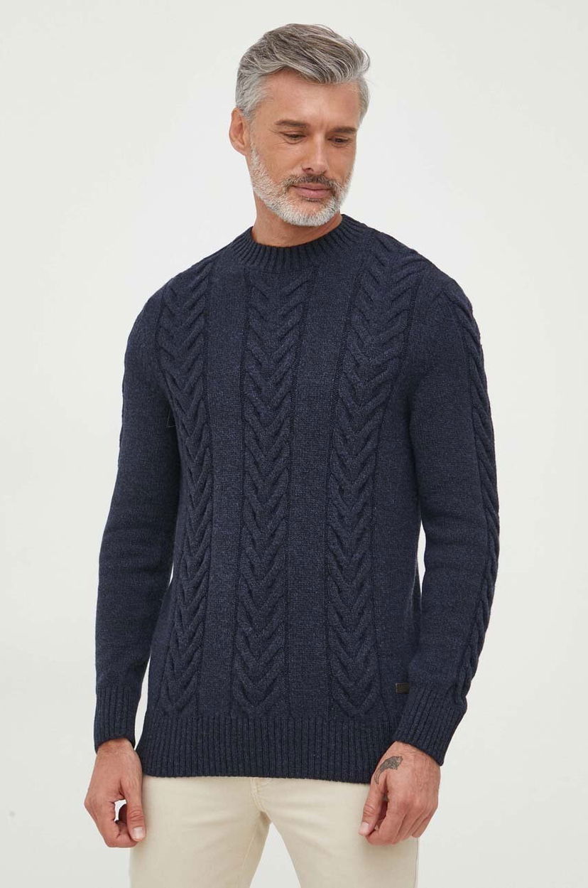 Villapaita Barbour Barbour Cable Knit Sweater Tummansininen | MKN1325