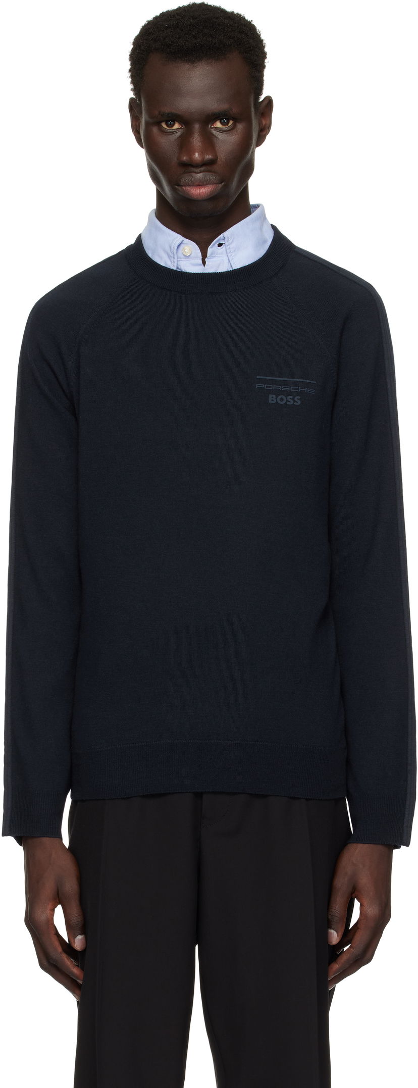 Villapaita BOSS Porsche Edition Logo Sweater Tummansininen | 50531197