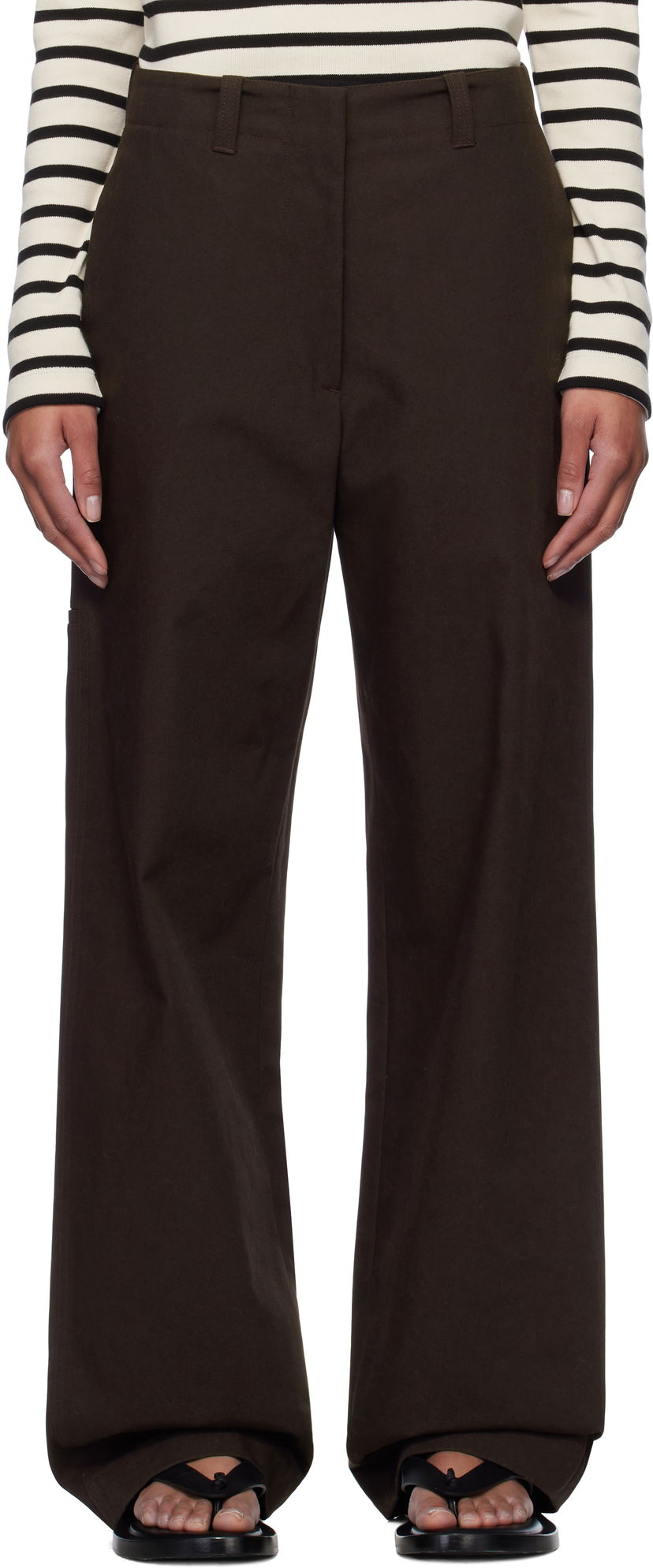 Housut Jil Sander Jil Sander Straight-Leg Trousers Ruskea | J40KA0255_J45267