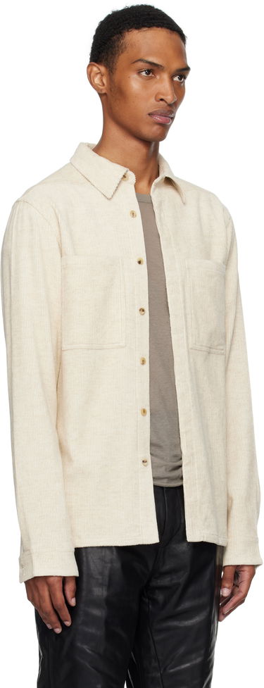 Paita Rick Owens Rick Owens Concordians Corduroy Work Shirt Beige | RU02E1292 MLC, 1
