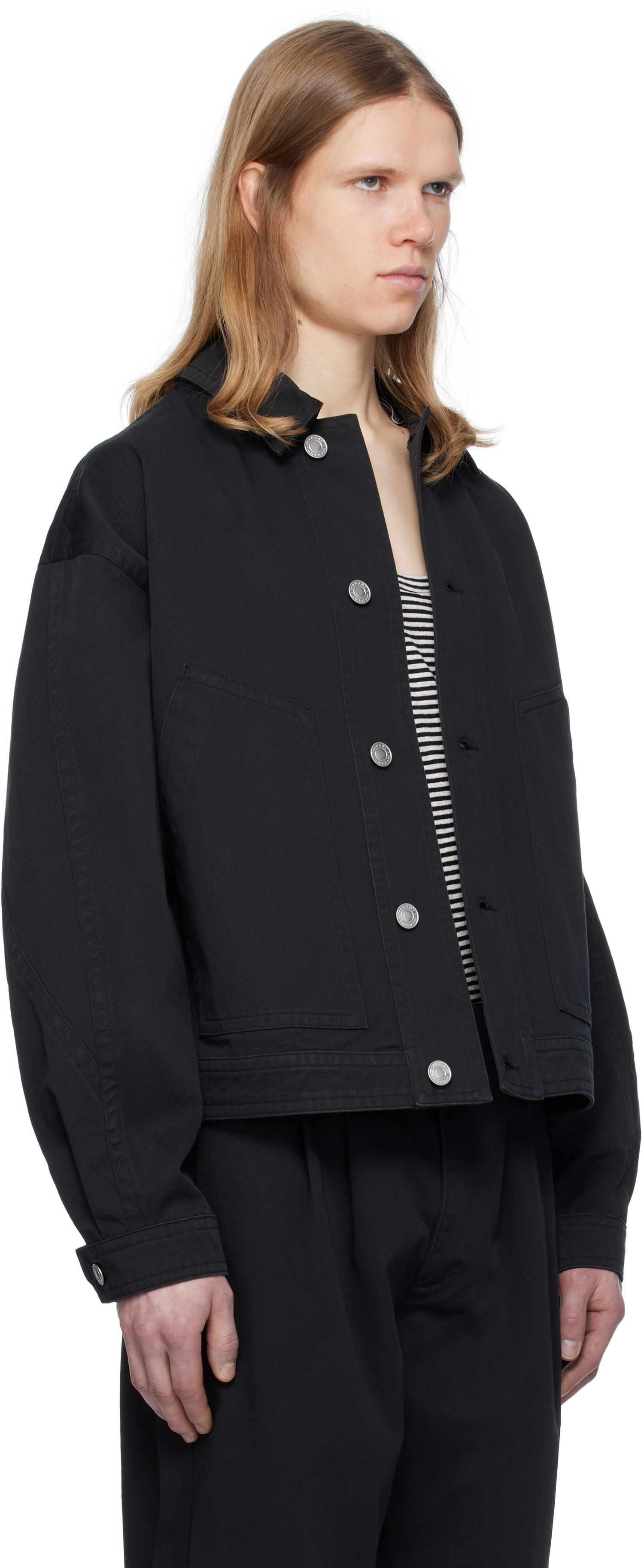 Takki ISABEL MARANT Isabel Marant Forest Cropped Denim Jacket Musta | VE0277HA-C2G02H, 1