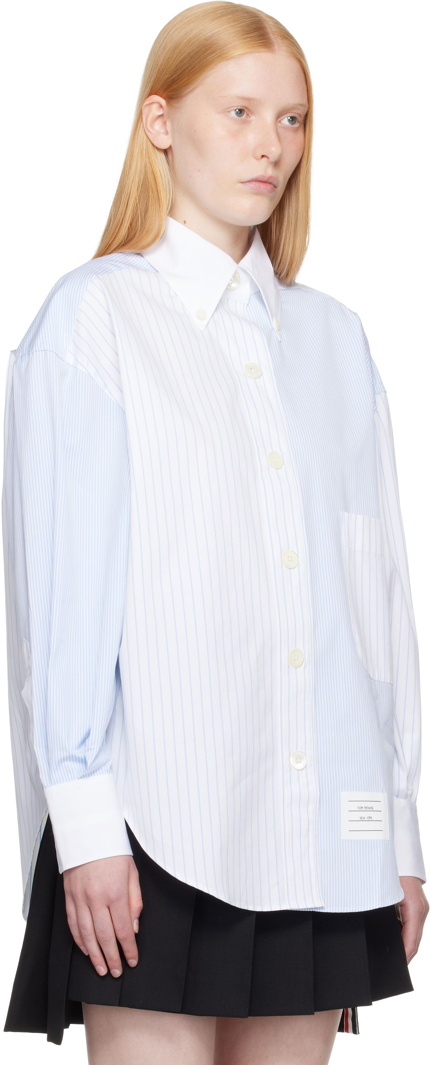 Paita Thom Browne Thom Browne Funmix Micro University Striped Shirt Sininen | FLL079F-F0917, 1