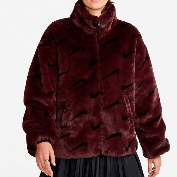 Takki Nike Plush Jacket Burgundia | DQ6842-652, 1