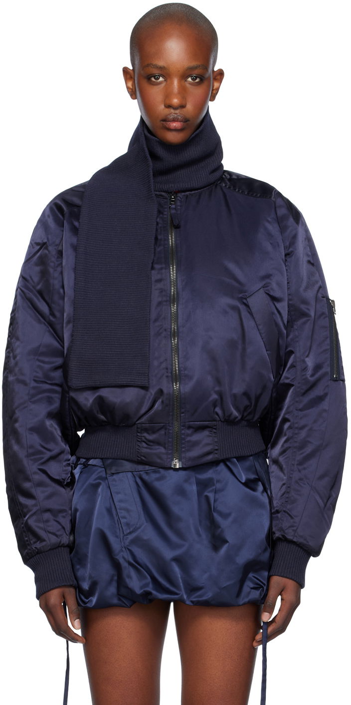 Bomber-takki Ottolinger Ottolinger Scarf Bomber Jacket Tummansininen | 1090604221