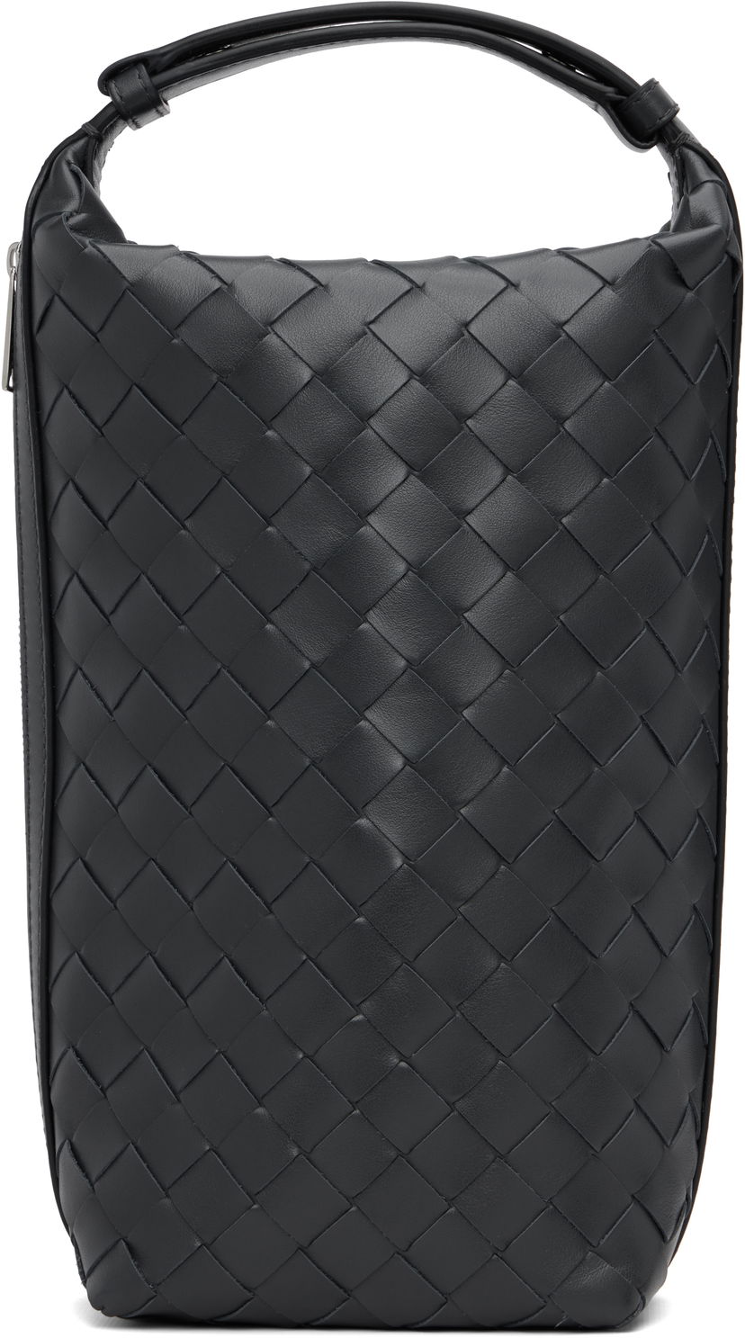 Lompakko Bottega Veneta Bottega Veneta Intrecciato Vertical Wallace Leather Pouch Musta | 826765V2HL02077