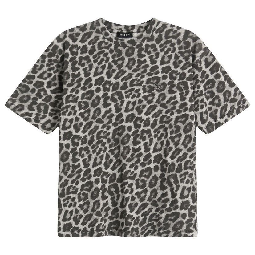 T-paita Anine Bing Leopard Cohen T-Shirt Harmaa | A-08-11702-MTL98