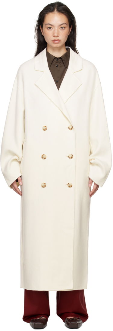Takit Loulou de Saison Loulou de Saison Borneo Double-Breasted Long Coat Valkoinen | BORNEO, 0