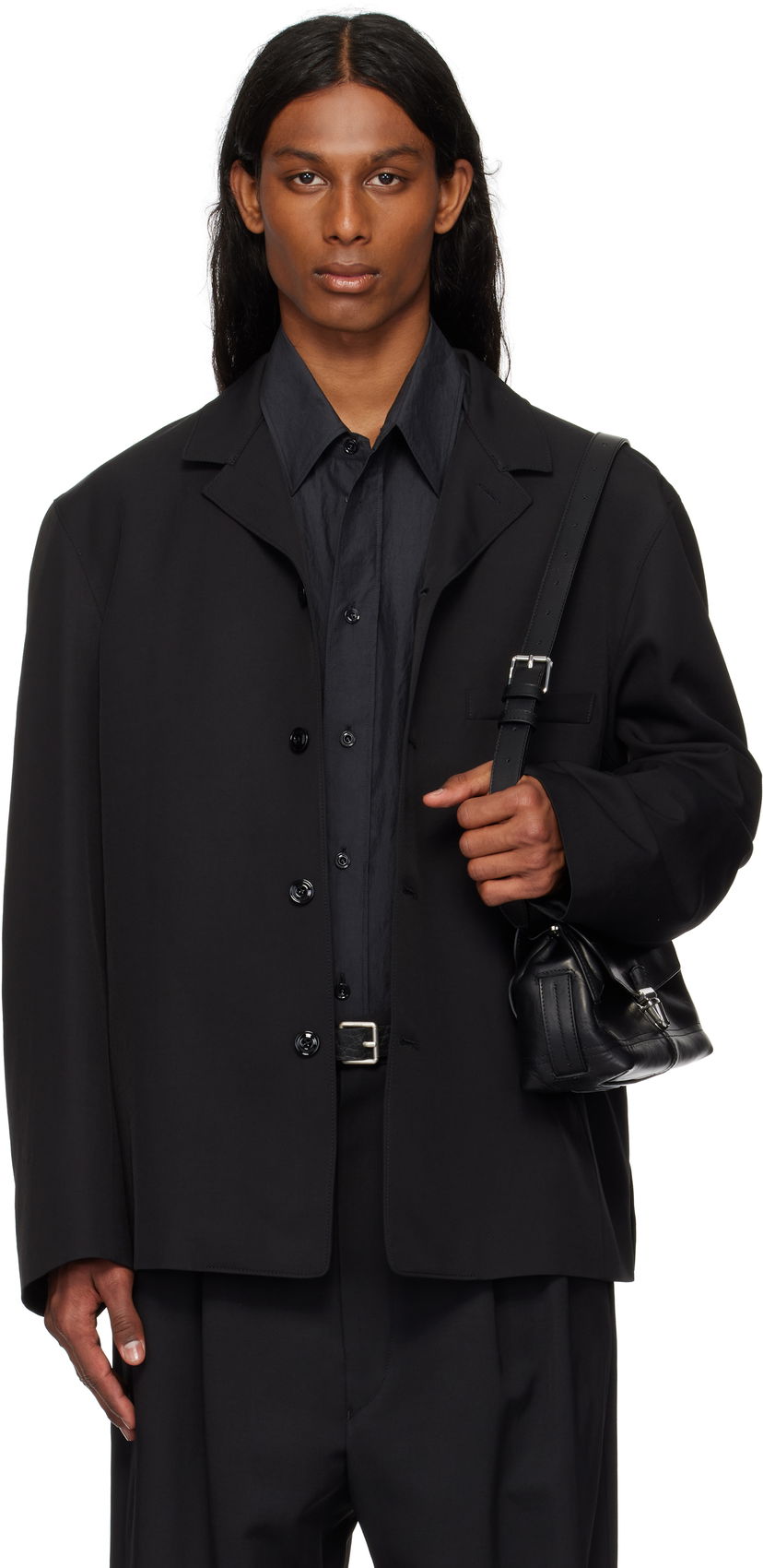 Takki LEMAIRE Lemaire Tailored Shirt Jacket Musta | JA1064 LF1362