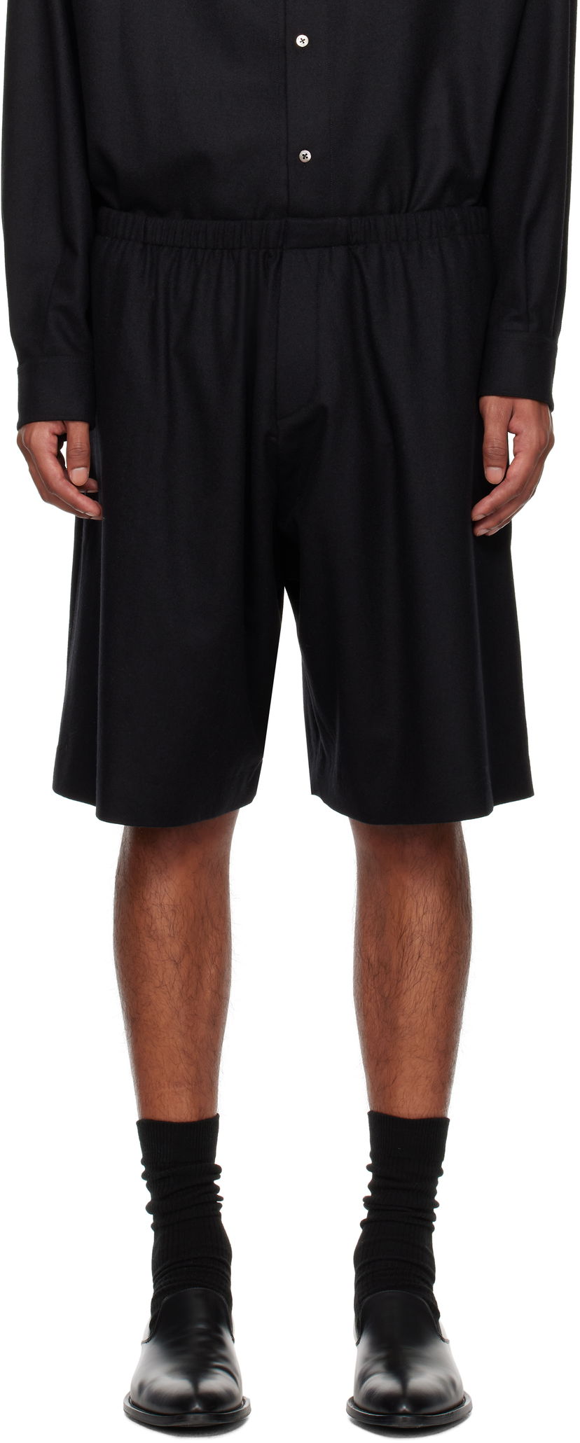Shortsit The Row Aimir Black Wool Shorts Musta | 779-W3301