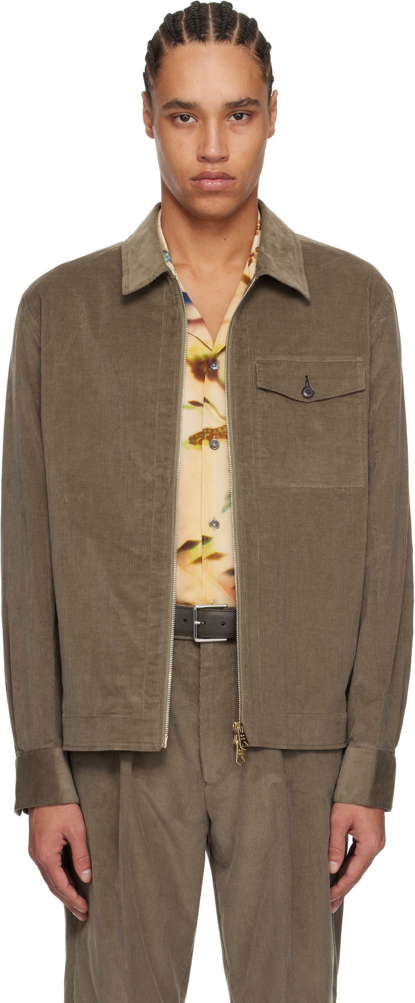 Takki Paul Smith Paul Smith Zip Corduroy Jacket Vihreä | M1R-163Z-P02566-71