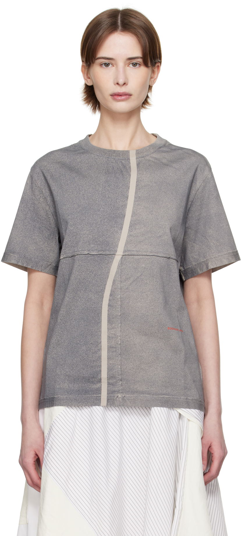 T-paita Eckhaus Latta Eckhaus Latta Lapped T-Shirt Harmaa | 301-EL-PS25-S -