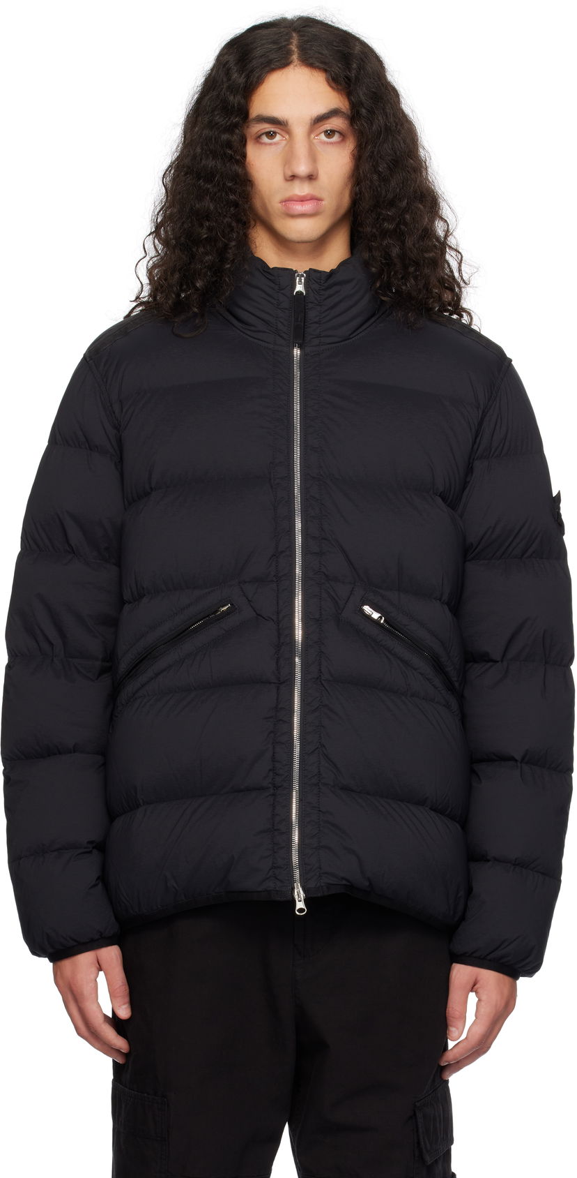 Puffer takki Stone Island Stone Island Seamless Tunnel Nylon Down Jacket Musta | 811543028