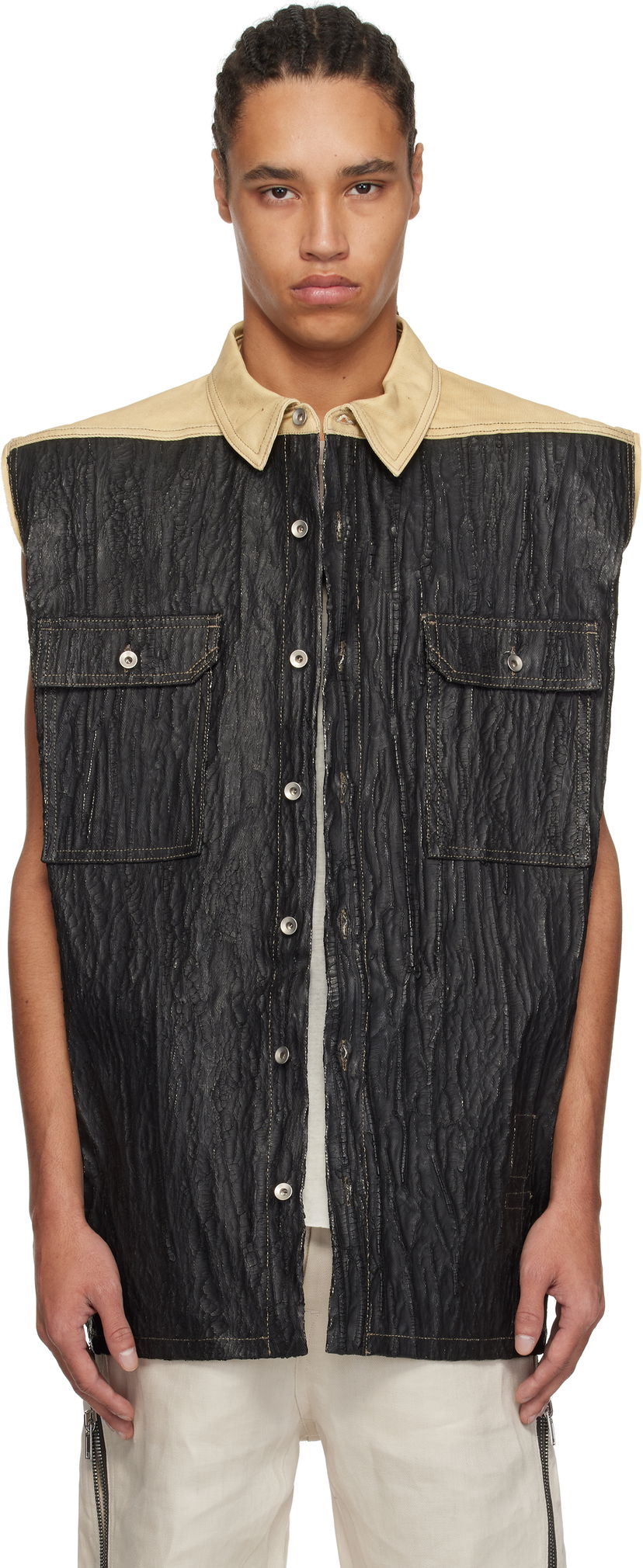 Liivi Rick Owens Rick Owens DRKSHDW Hollywood Tommy Jumbo Denim Vest Musta | DU01E3764 DCFCR