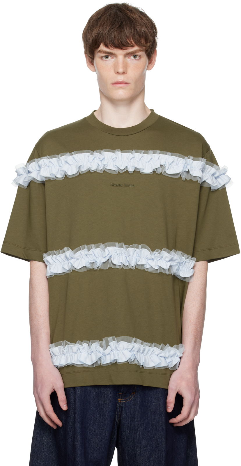 T-paita Simone Rocha Simone Rocha Ruffle Frill T-Shirt Vihreä | 5362 0553