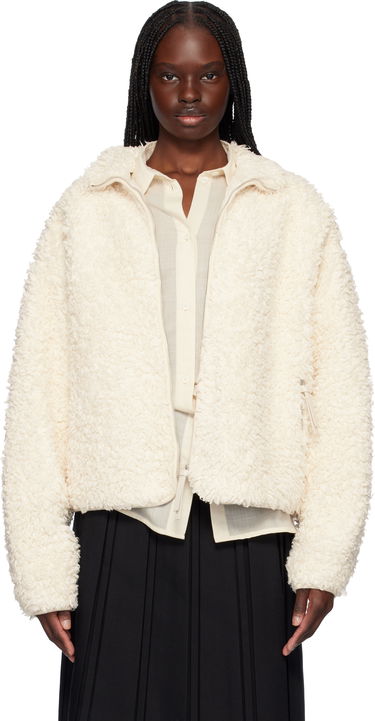 Bomber-takki Jil Sander Jil Sander Zip-Up Fleece Jacket Valkoinen | J40BN0173_J20088, 0