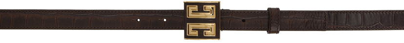 Vyöt Givenchy Givenchy 4G Buckle Croc-Embossed Leather Belt Ruskea | BB407YB20U220