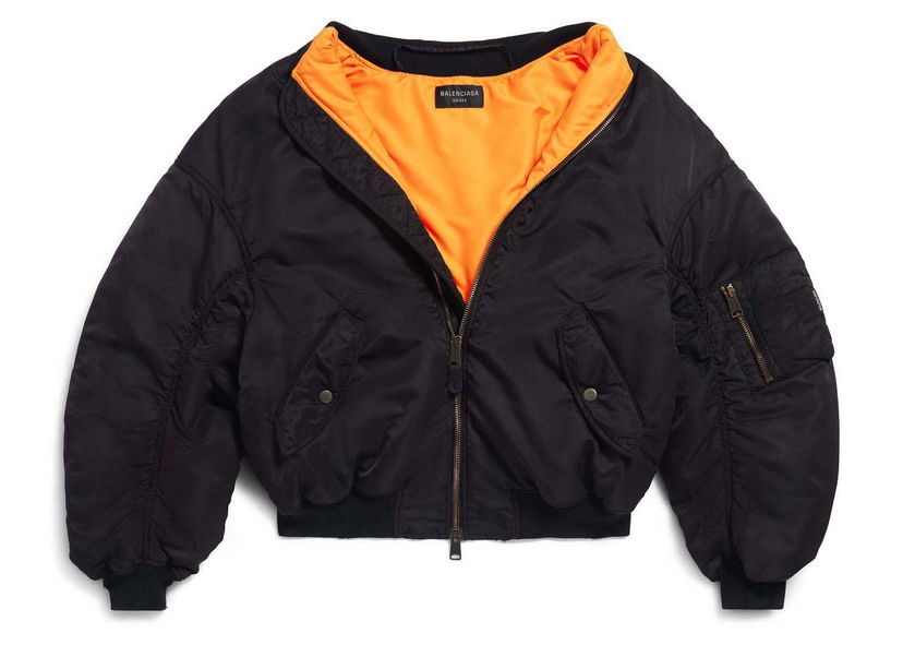 Bomber-takki Balenciaga Off Shoulder Bomber Black Musta | 790753TPO041000