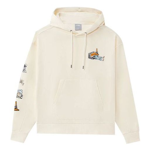 Huppari Li-Ning Skateboard Series Loose Fit Pullover Hoodie Valkoinen | AWDS177-3