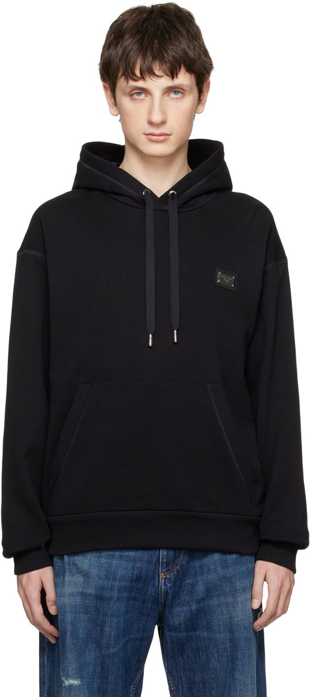 Huppari Dolce & Gabbana Black Plaque Hoodie Musta | G9ZU0TG7F2G