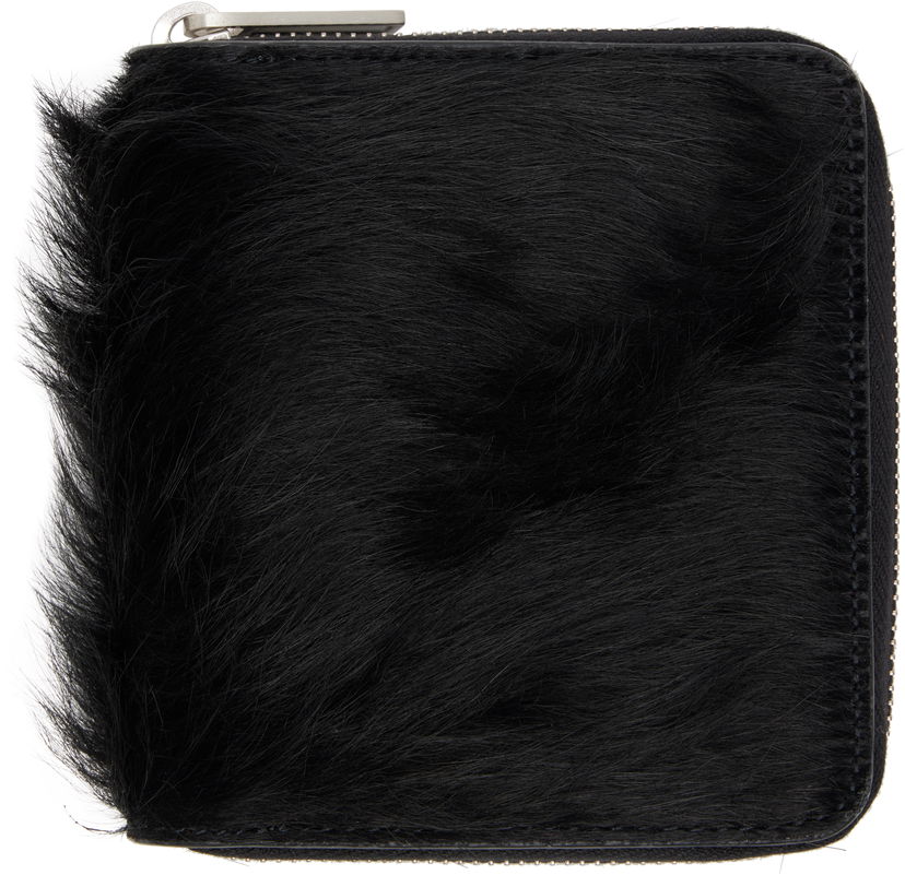 Lompakko Rick Owens Concordians Furry Zipped Wallet Musta | RR02E1416 LHL