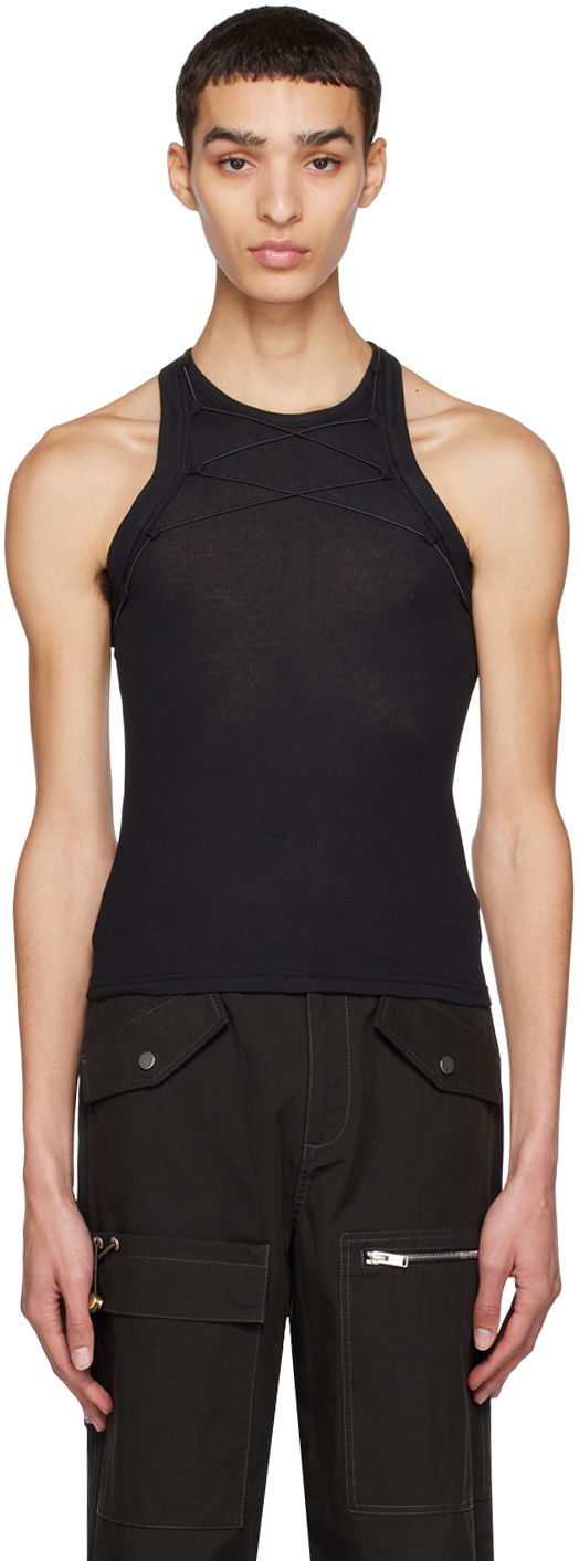 Tankkitoppi Dion Lee Lace Tank Top Musta | C3099R23