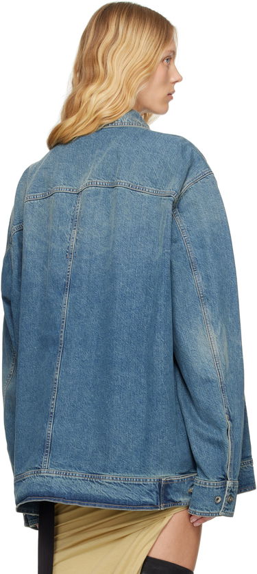 Takki Rick Owens Rick Owens DRKSHDW Hollywood Jumbo Worker Denim Jacket Sininen | DS01E3706 DWB, 2