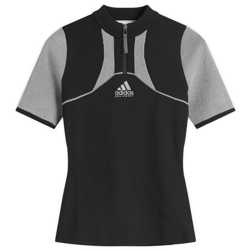 T-paitoja ja toppeja adidas Originals Short Sleeve Knit Top Musta | JW7343