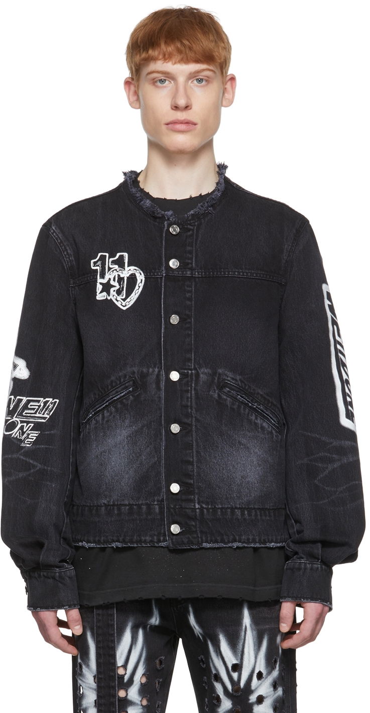 Takki We11done Faded Denim Jacket Musta | WD-DJ1-22-347-U-WB