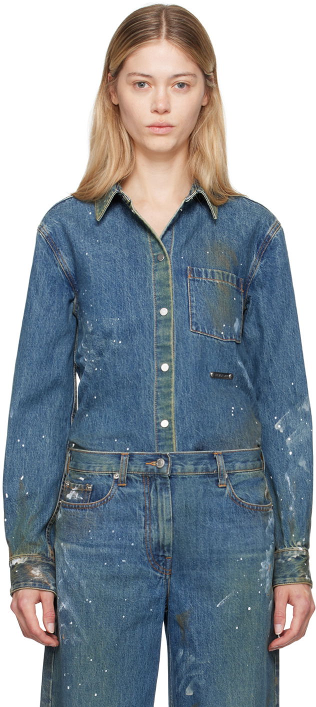 Paita Helmut Lang Helmut Lang Painted Denim Shirt Sininen | O05DW102
