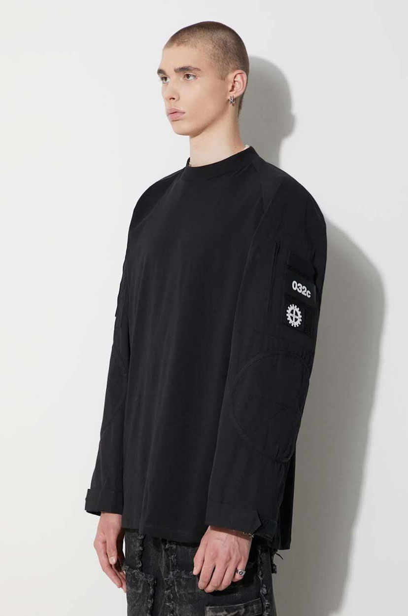 T-paita 032C Long Sleeve T-Shirt Musta | FW23.C.1080