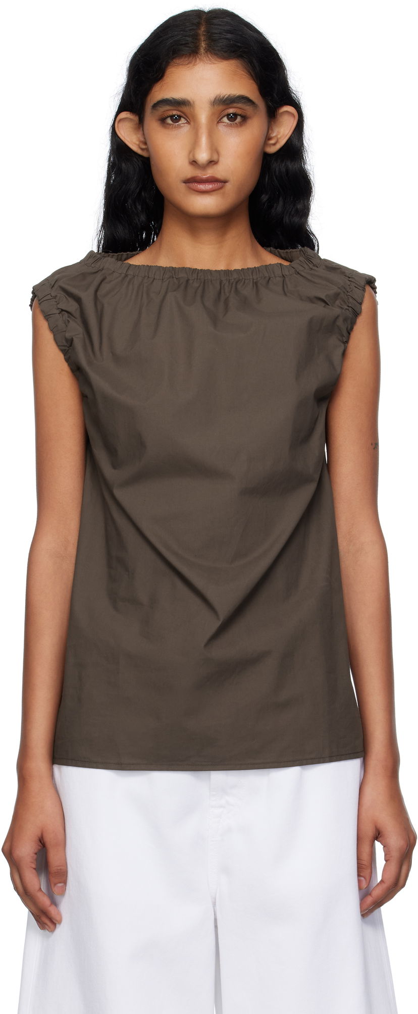 Tankkitoppi Baserange Baserange Mia Gathered Blouse Ruskea | TSMI-PO-AU25