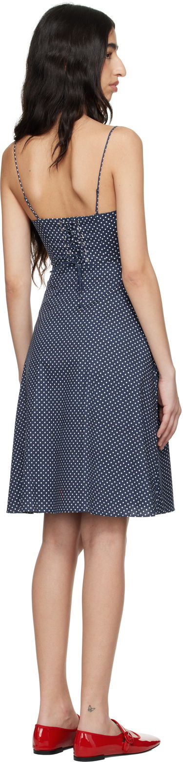 Mekko GUIZIO Guizio Margaux Polka Dot Midi Dress Tummansininen | S25422W089, 2