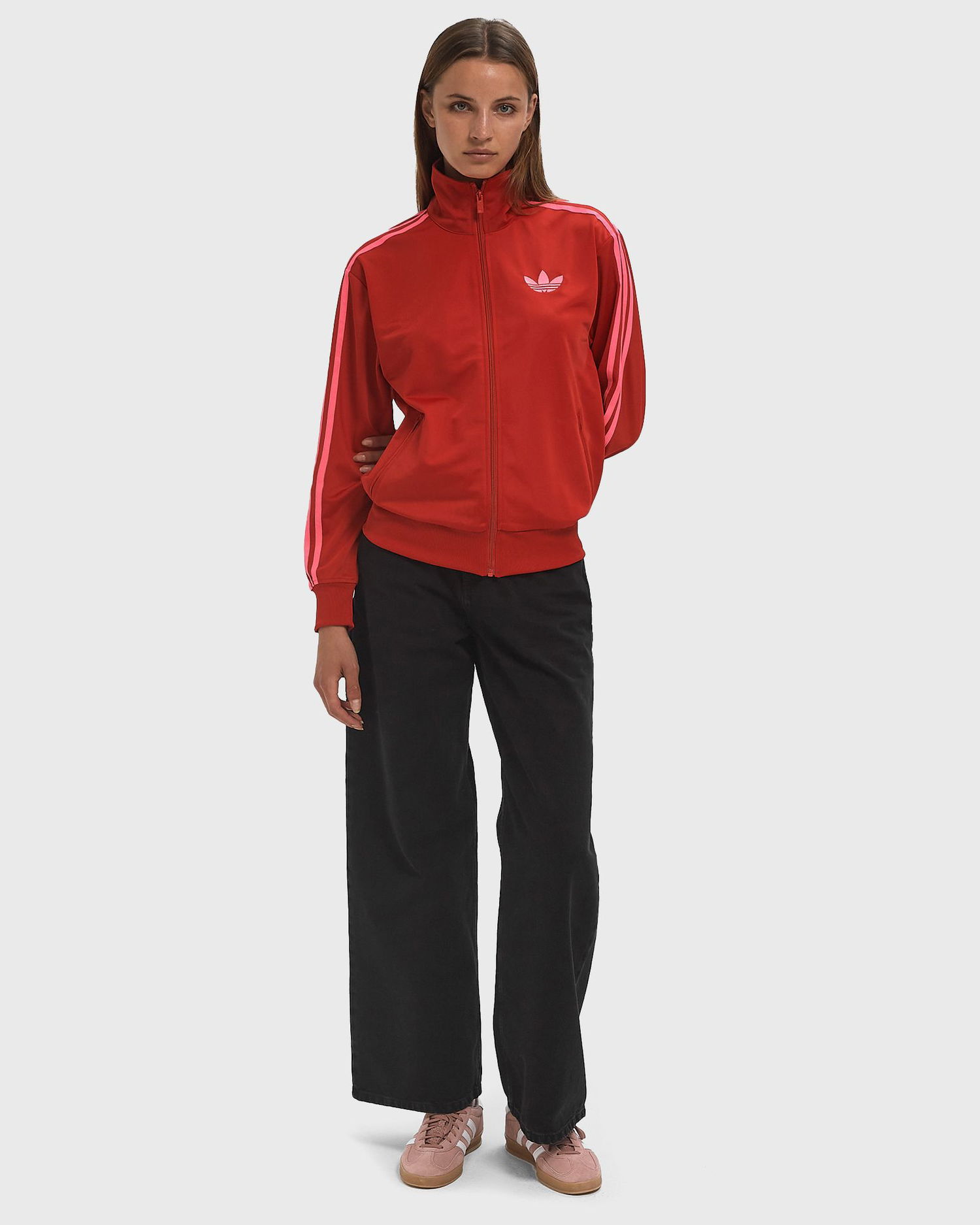 Verryttelypuku adidas Performance Adicolor Classic Firebird Loose Track Jacket Punainen | JW3665, 1