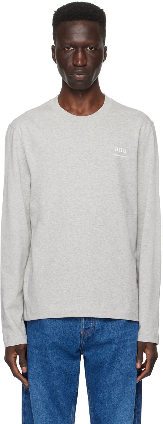 T-paita AMI Paris Bonded T-Shirt Harmaa | UTS224.726