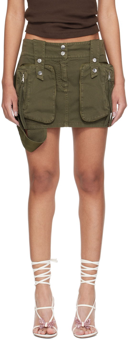 Hame Blumarine Cargo Pocket Denim Miniskirt Vihreä | P422J109A