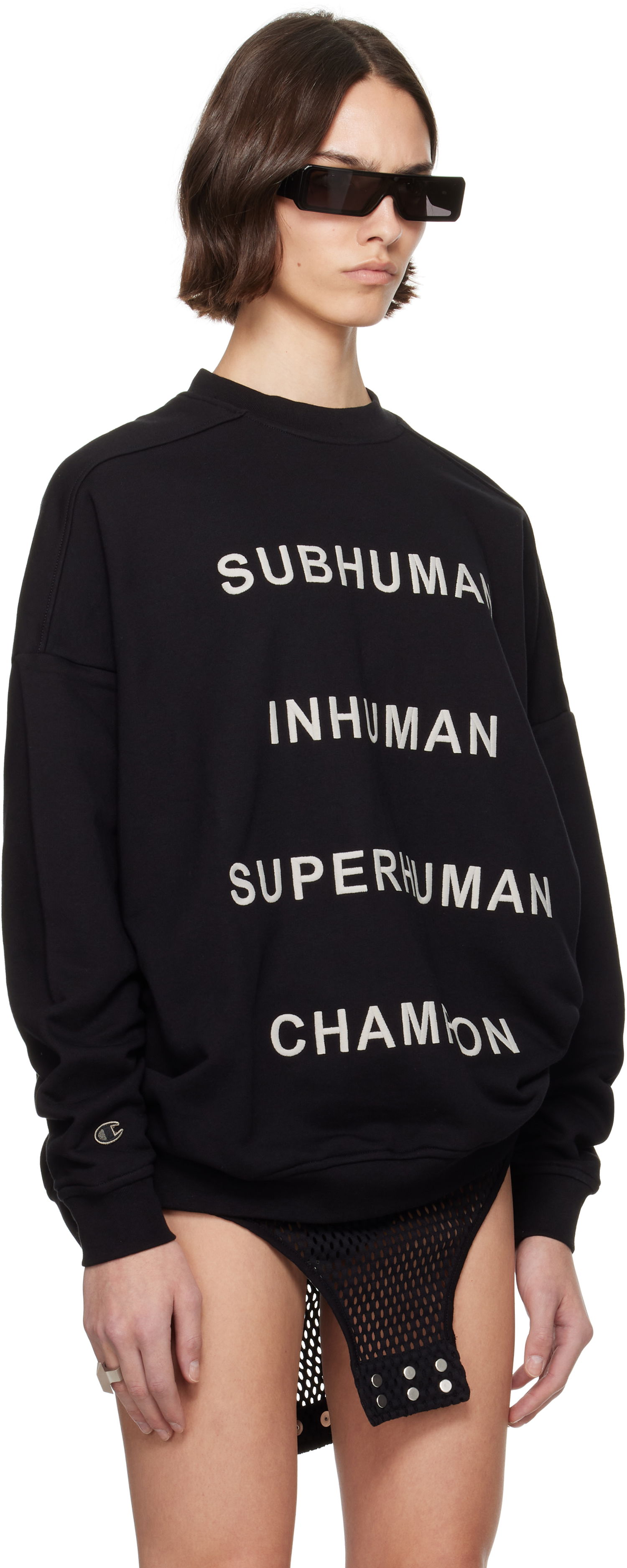 Huppari Rick Owens Rick Owens Champion Edition Jumbo Sweatshirt Musta | CW01E1669 CHFE, 1