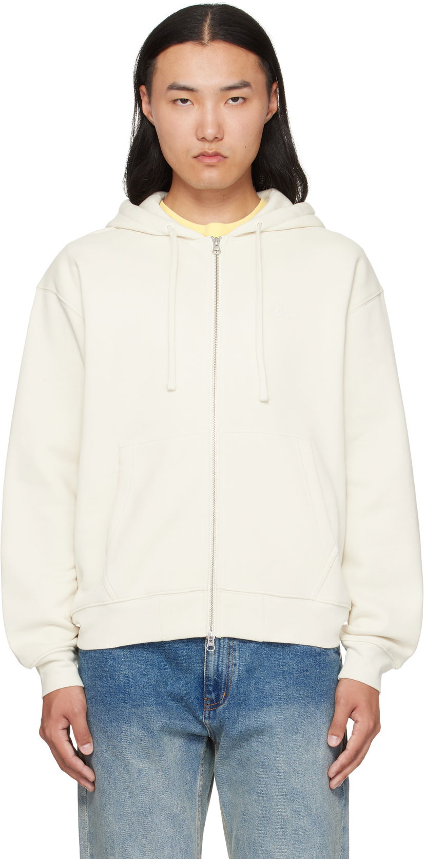Huppari Dime Dime Cursive Zip Hoodie Valkoinen | DIMEFA2573NAT