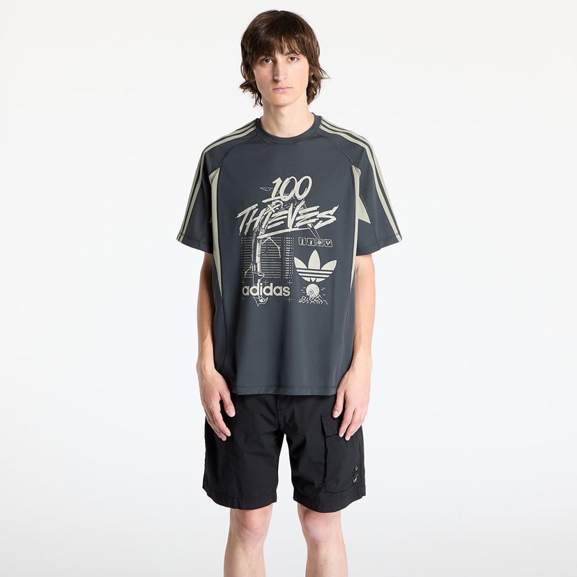 T-paita adidas Originals 100 Thieves T-Shirt Harmaa | JM3259