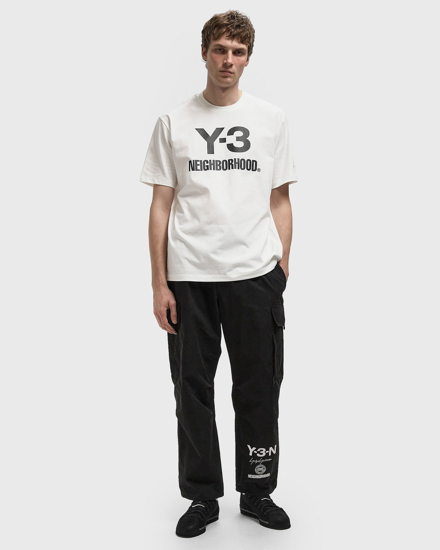 Cargo housut Y-3 Y-3-N Yohji Yamamoto NEIGHBORHOOD Relaxed Fit Drawstring Multi-Pocket Cargo Pants Musta | JW7003, 1