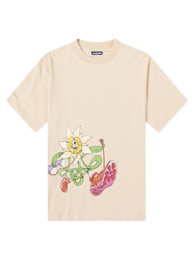 T-paita Jacquemus Flower Hiker Tee Beige | 216JS16-216-228-02D