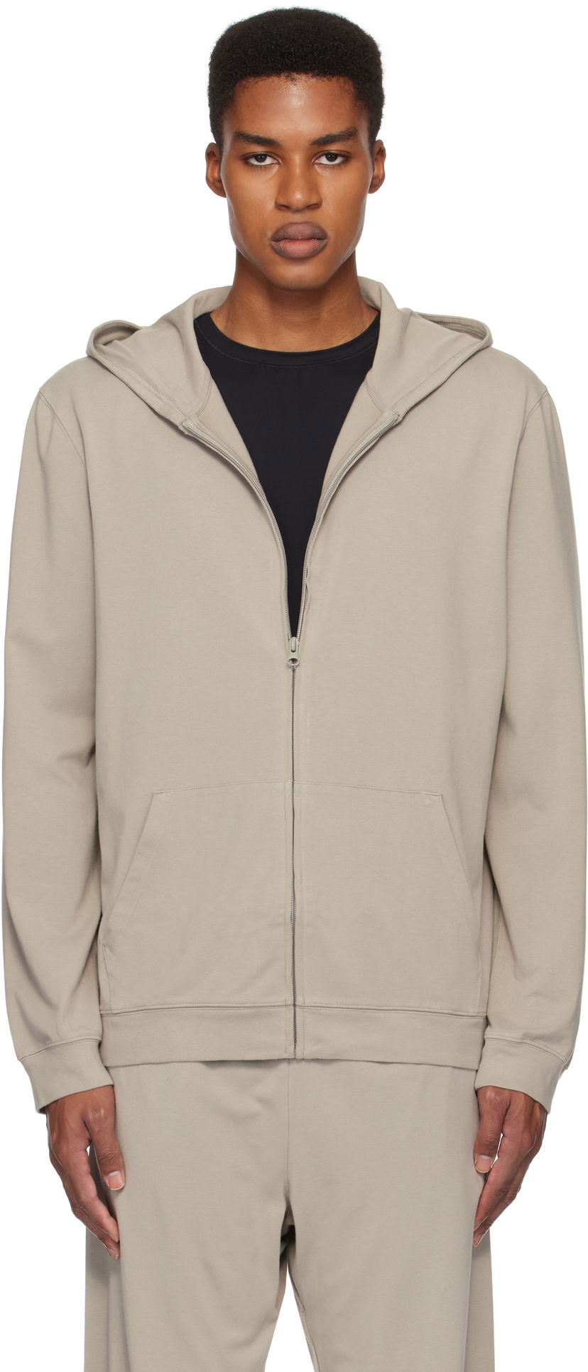 Huppari SKIMS Jersey Lounge Zip-Up Hoodie Harmaa | TP-ZUP-5417M