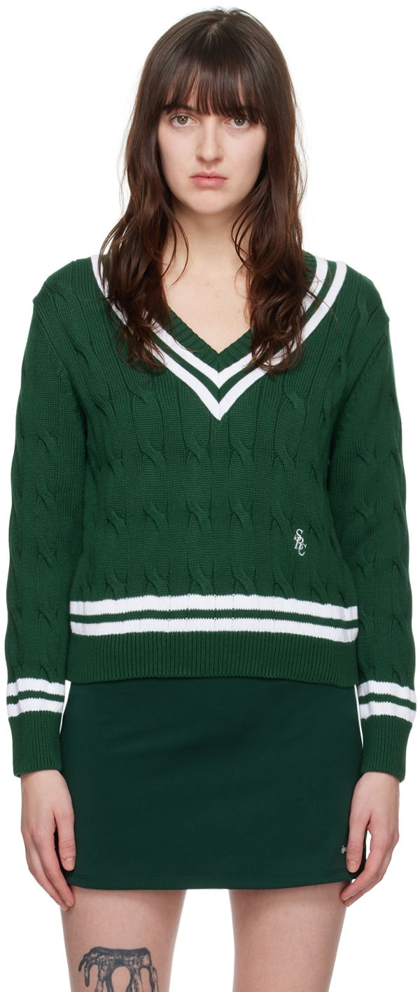 Villapaita Sporty & Rich 'SRC' Sweater Vihreä | WSAW233FO