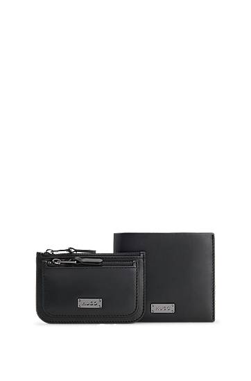 Lompakko BOSS Smooth Leather Wallet and Coin Case Set Musta | 50546130