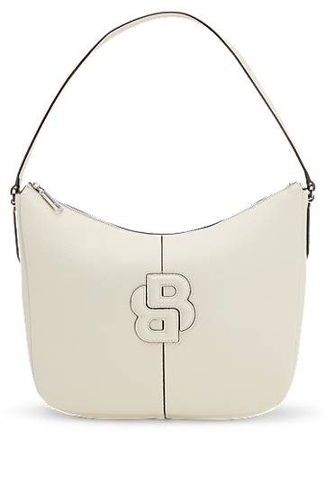 Olkalaukku BOSS Balenciaga Hobo Bag with Double B Monogram Valkoinen | 50541459