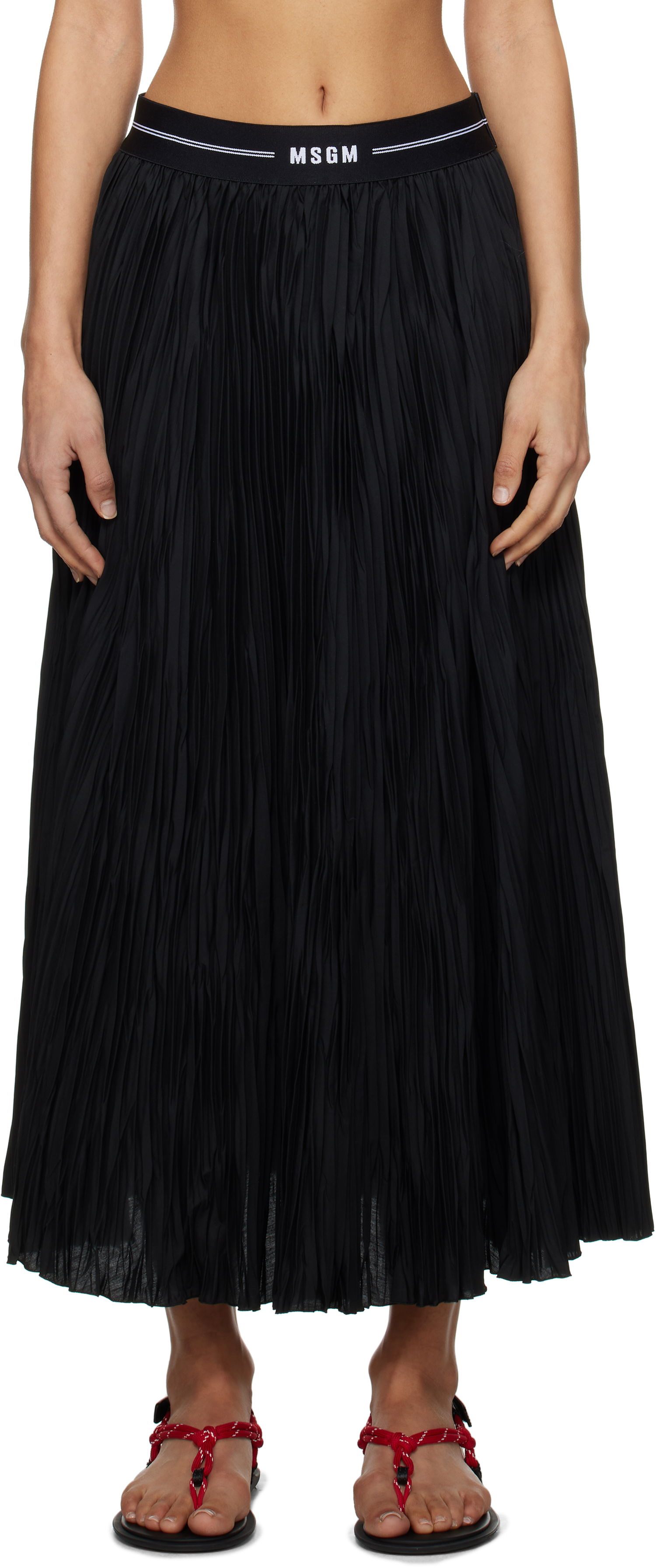 Hame MSGM MSGM Pleated Midi Skirt Musta | 3841MDD29P 257264, 0