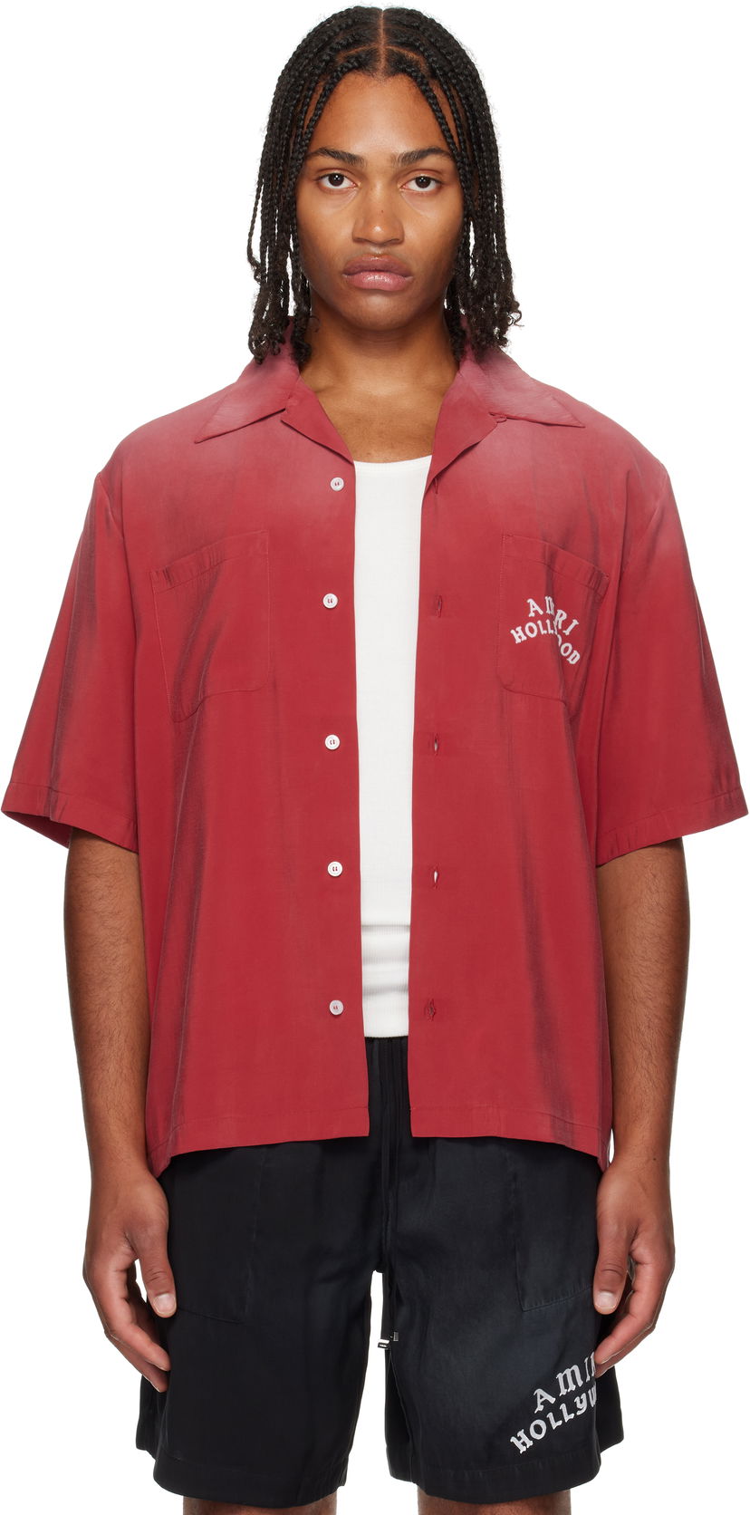 Paita AMIRI AMIRI Hollywood Bowling Shirt Punainen | AMSTCA1154