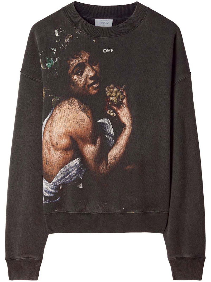 Huppari Off-White Bacchus Cotton Sweatshirt Brown/Print Musta | OMBA054F23FLE0141084