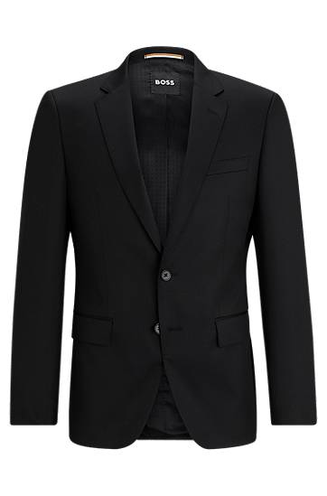 Takki BOSS BOSS Slim Fit Virgin Wool Serge Suit Jacket Musta | 50469171