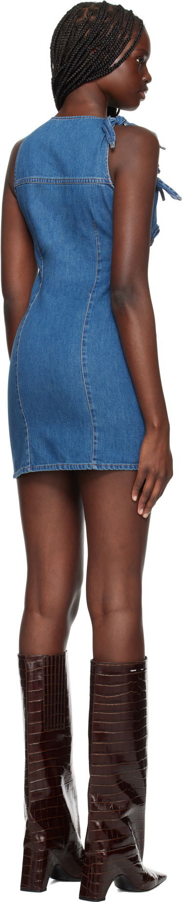 Mekko Coperni Coperni Asymmetric Flower Denim Minidress Sininen | COPR158F2014, 2